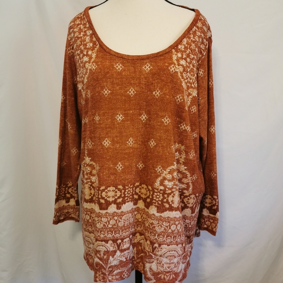 Lucky Brand Tops - NWT Lucky Brand Scoop Neck Long Sleeved Top - Sz XL